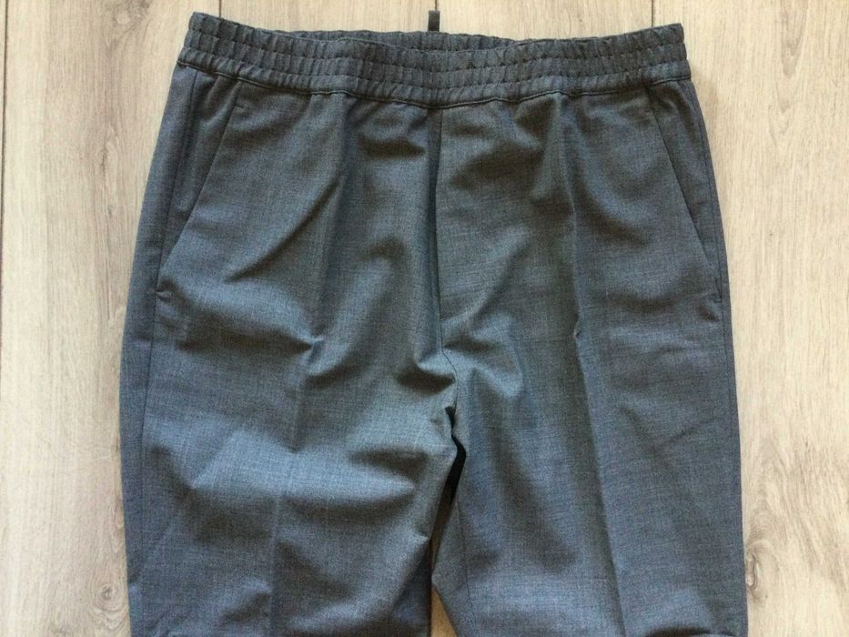 НОВ оригинални мъжки сив вълнен панталон DSQUARED2 размер 52 от Италия