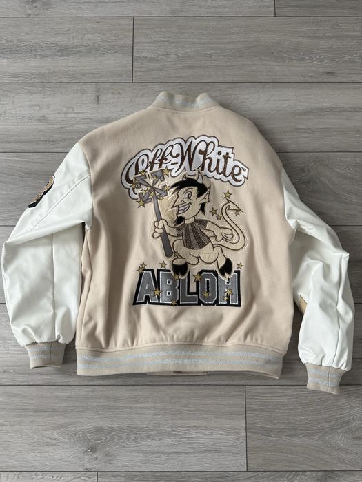Off White x Ac Milan Varsity Jacket