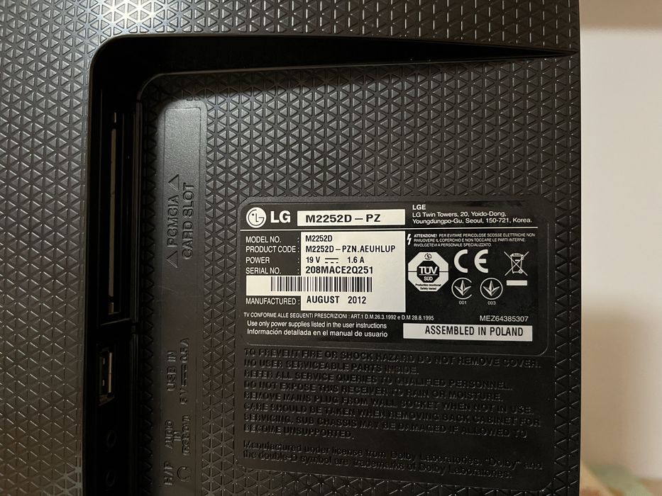 Телевизор/монитор LG 22” модел M2252D