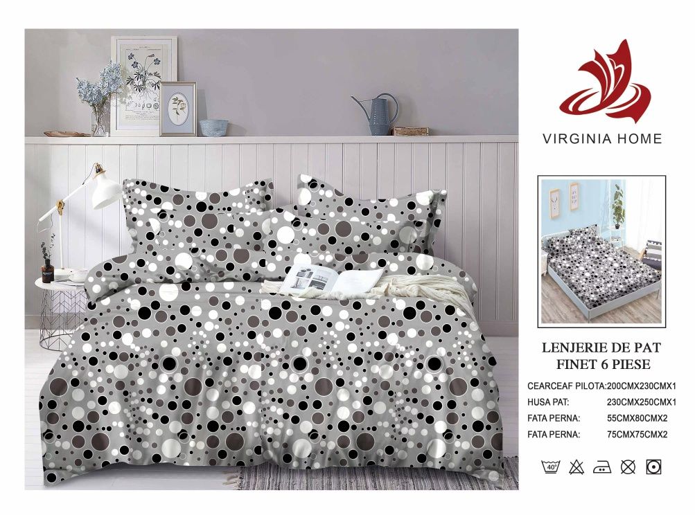 Lenjerie de pat FINET 6 piese – Calitate premium