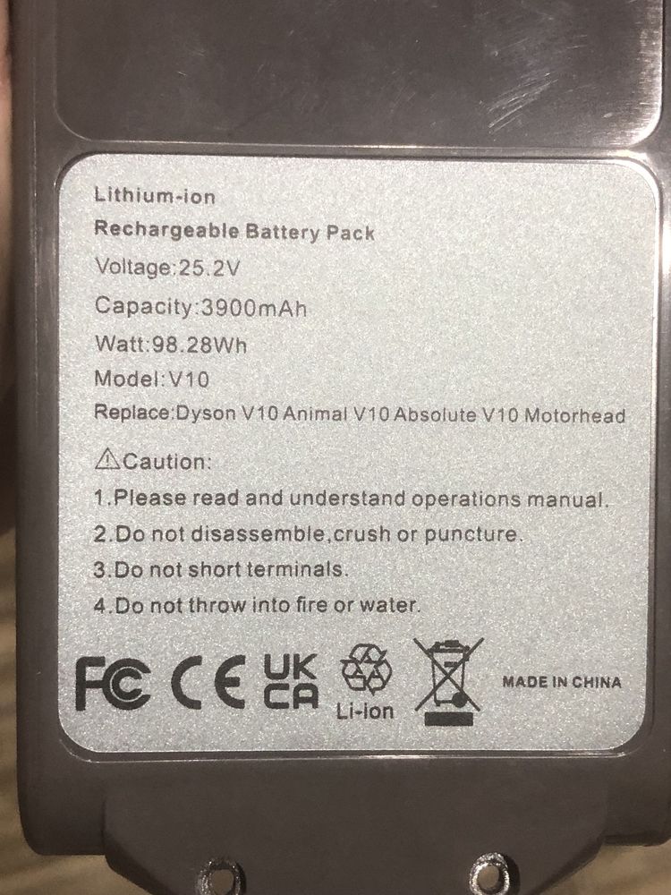 Baterie si suport incarcare cu incarcator DYSON V10 - Noua replacement