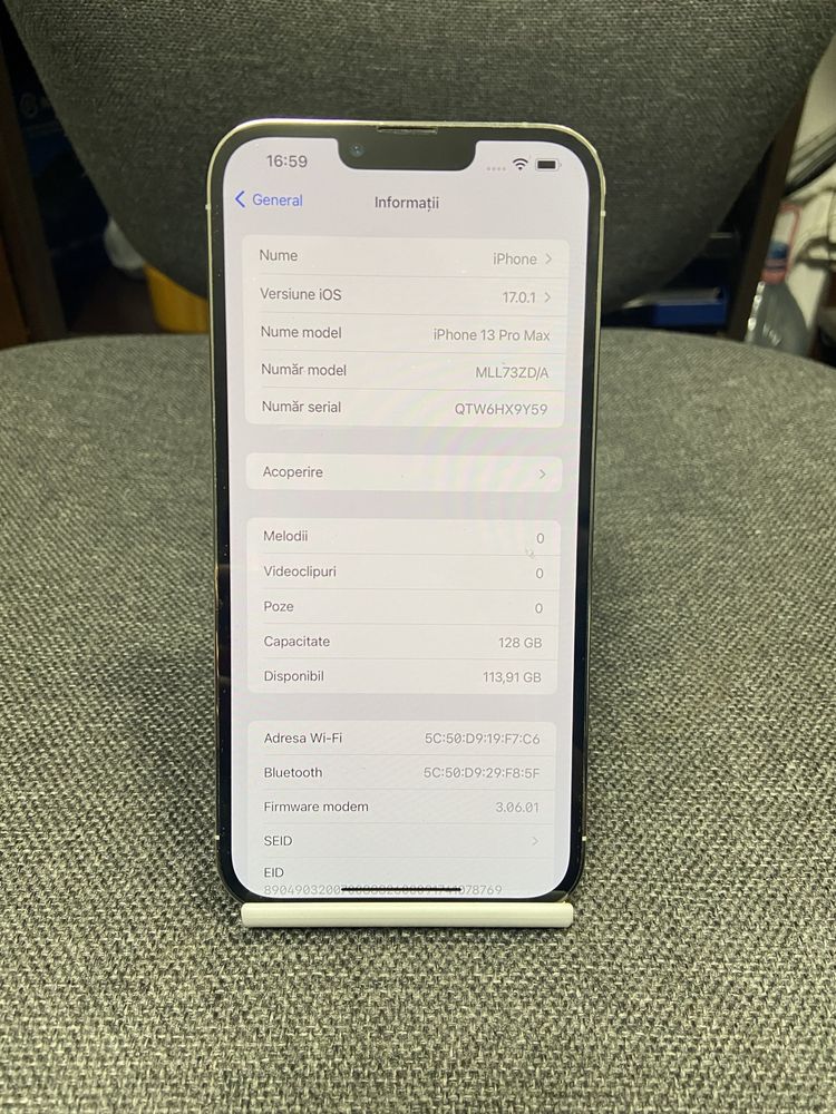 MDM vinde: Apple Iphone 13 Pro Max 5G, 128GB, Silver.