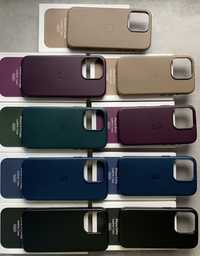 Huse Magsafe piele iPhone 15 & 14 Pro, Max/+ și 13 Max/Pro/mini; Clear