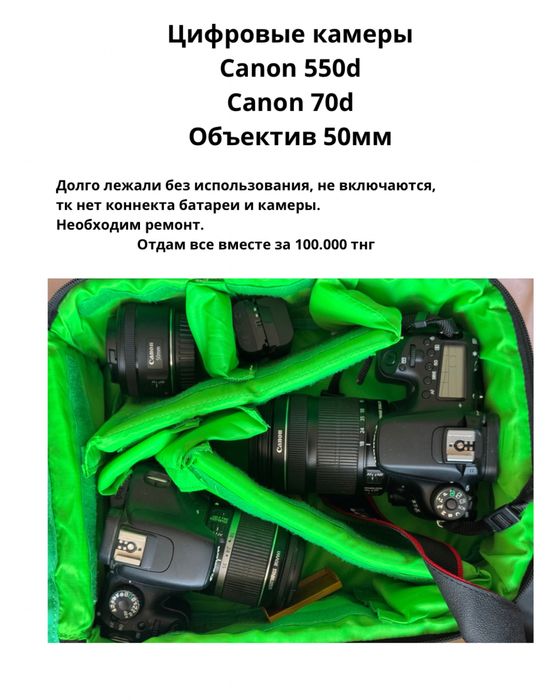 Камеры Canon 70d 550d