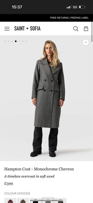 Палто Saint + Sofia, почти ново, М размер, вълна