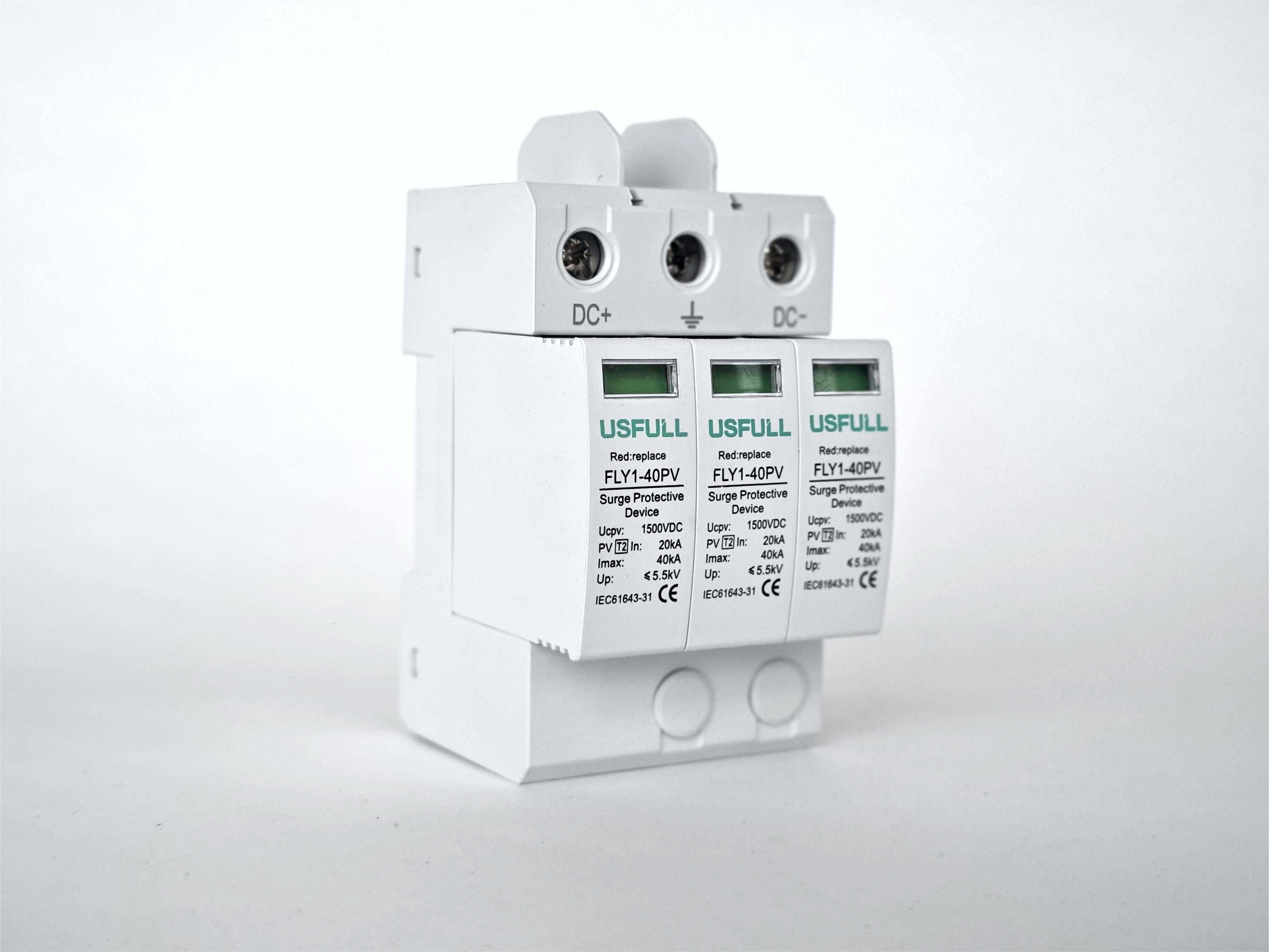 USFULL DC Арестор/Катоден отводител 2P 600v/3P 1000v/3P 1500v- 20-40KA