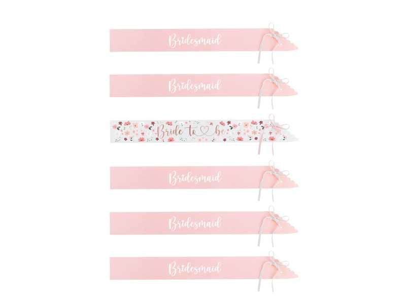 Set de 6 diagonale din hartie, Bride to be si Bridesmaid, 76 cm