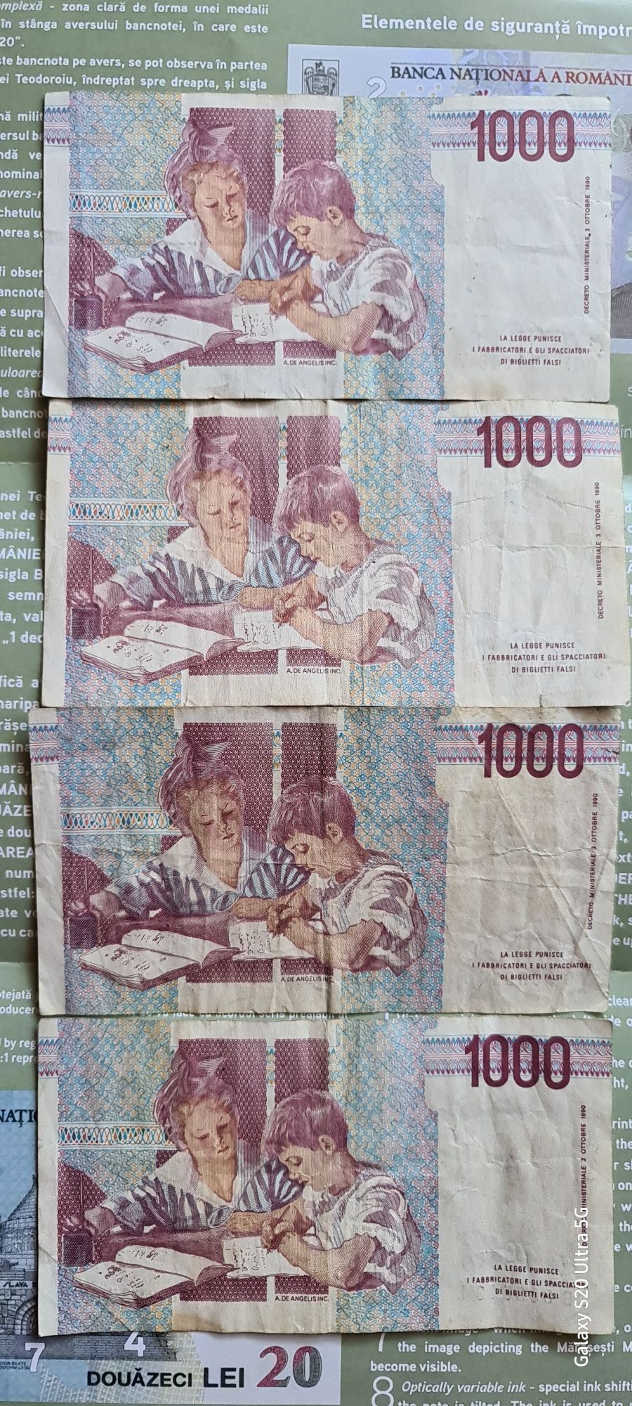 Bancnote Banca D'italia 1000 Lire Mille