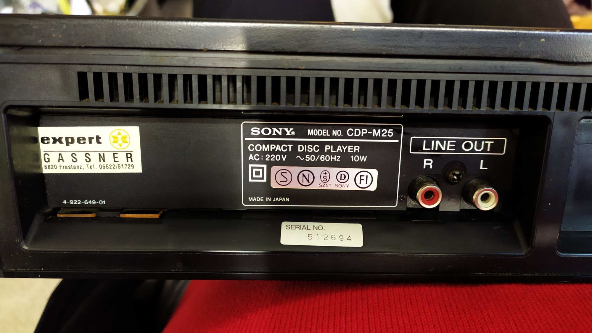 CD Player Sony CDP-M25