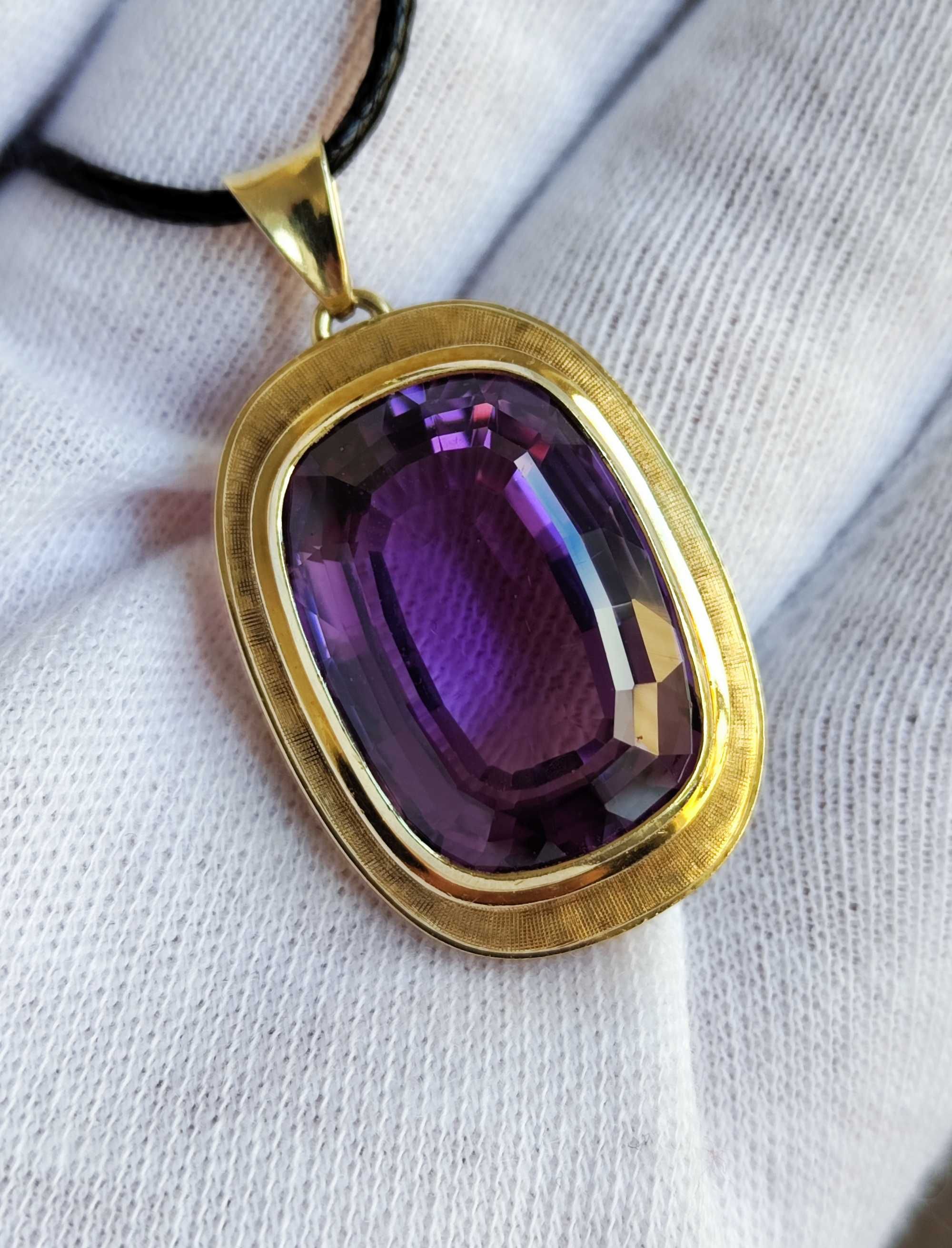 Pandantiv Aur 14K Cu Ametist Unicat Amethyst Natural Urias certificat