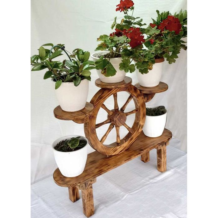 Suport de flori handmade din lemn de pin