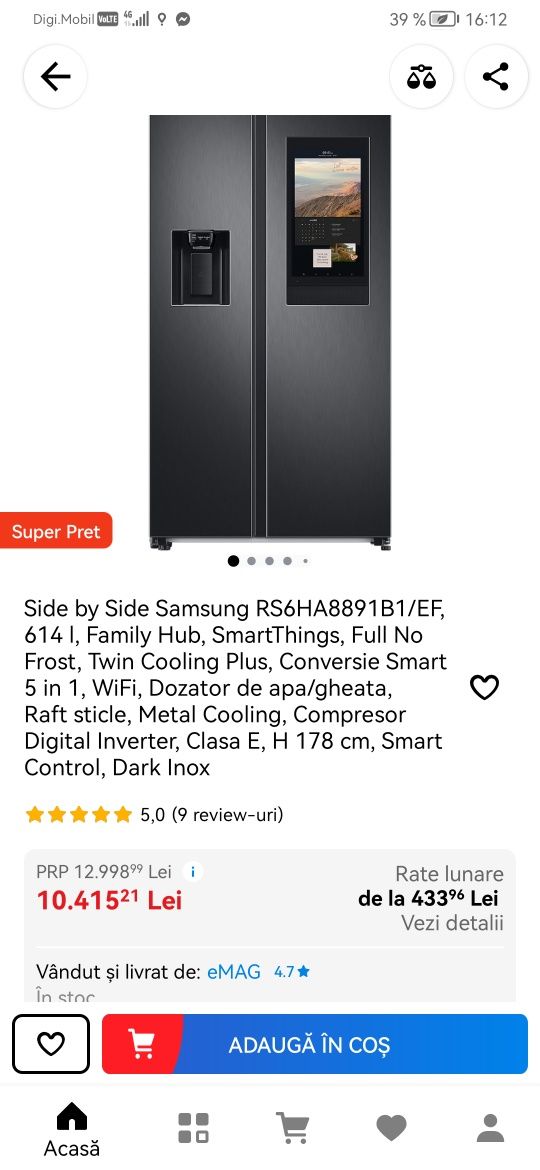 Vând frigider Samsung nou