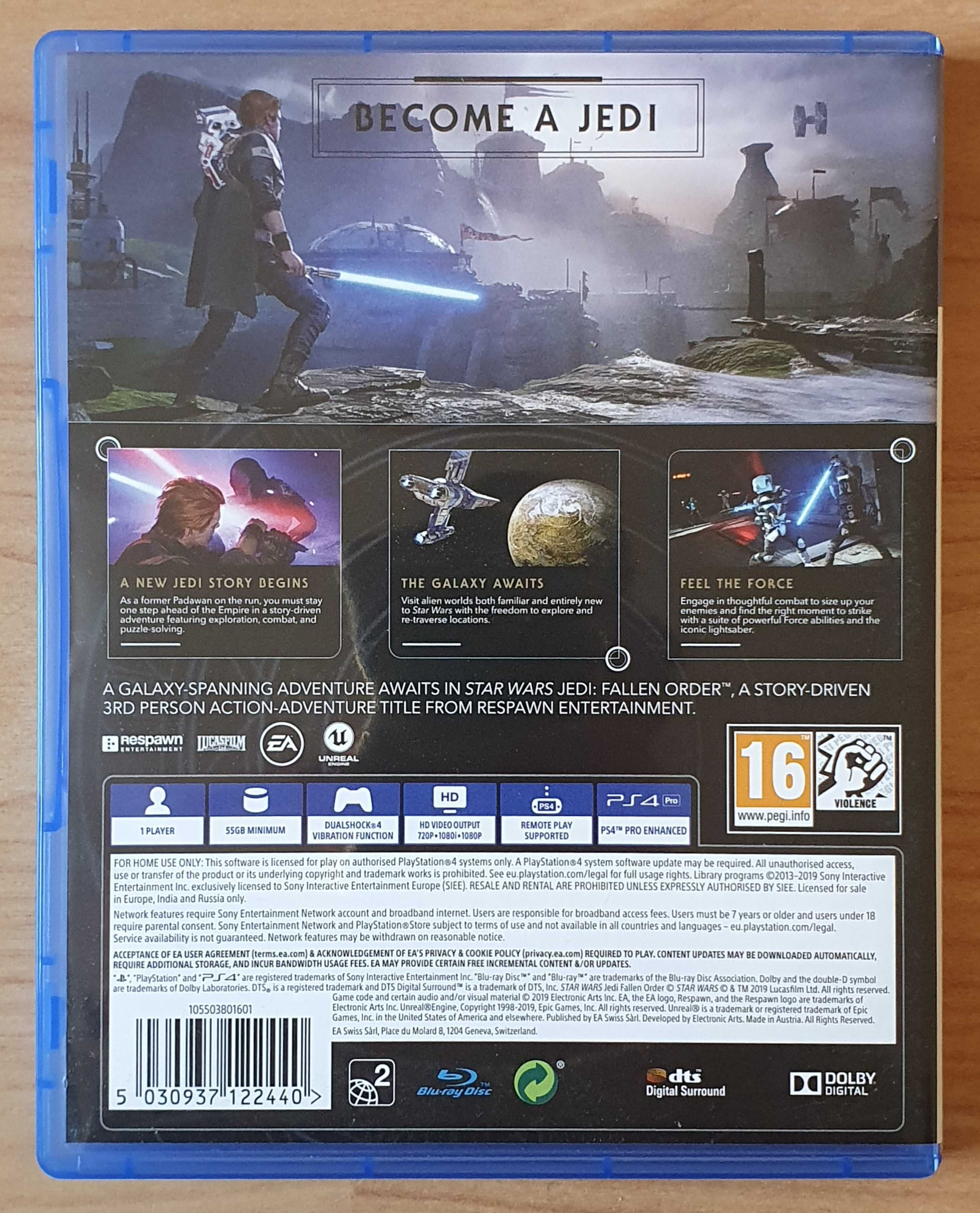 Диск с игра Star Wars Jedi Fallen Order PS4 Playstation 4 Плейстейшън