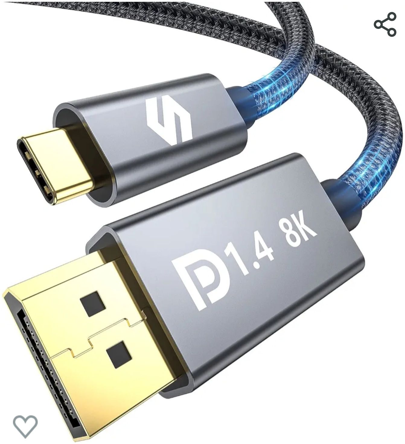 USB C to DP 1.4 cable 8k при 60Hz, 4k при 144Hz