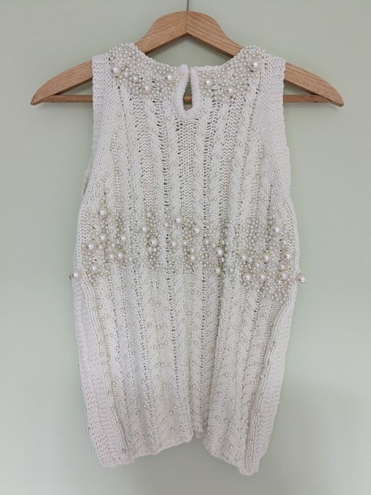 Плетен топ с перли, ZARA