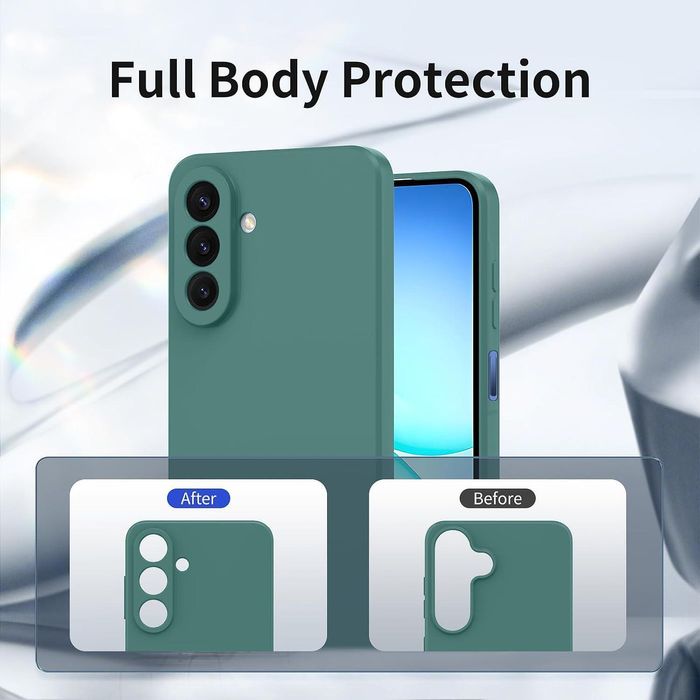 Матов силиконов кейс за samsung galaxy a17 - тъмно зелен