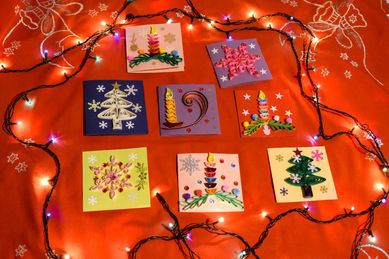 Коледни и новогодишни картички - ръчна изработка, квилинг