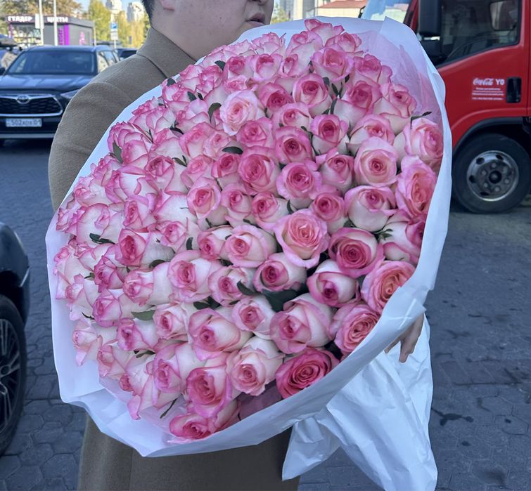 Букет роз 101 шт свежие