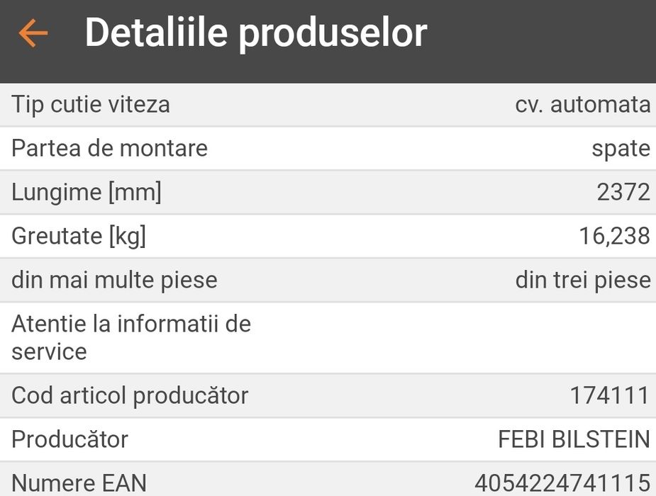Cardan Vito 639 Viano W447  Set Cardane Vito Viano Noi