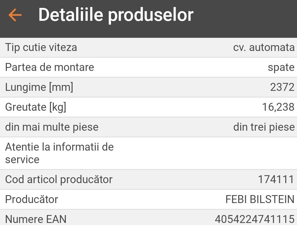 Cardan Vito 639 Viano W447  Set Cardane Vito Viano Noi