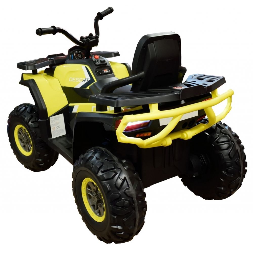 ATV electric 4x4 Premier Desert, 12V, roti cauciuc EVA, MP3, galben