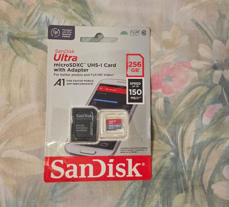 Card de memorie SanDisk Ultra microSDXC, 256GB, 150MB/s, Class 10, nou