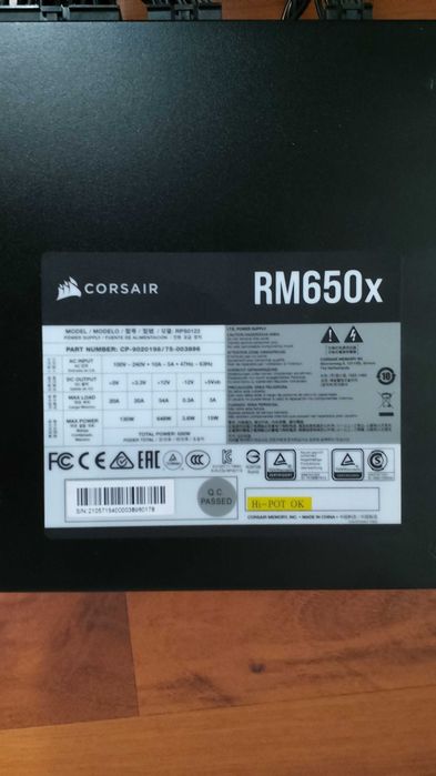 Sursa Corsair RM650x, complet modulara 80+Gold