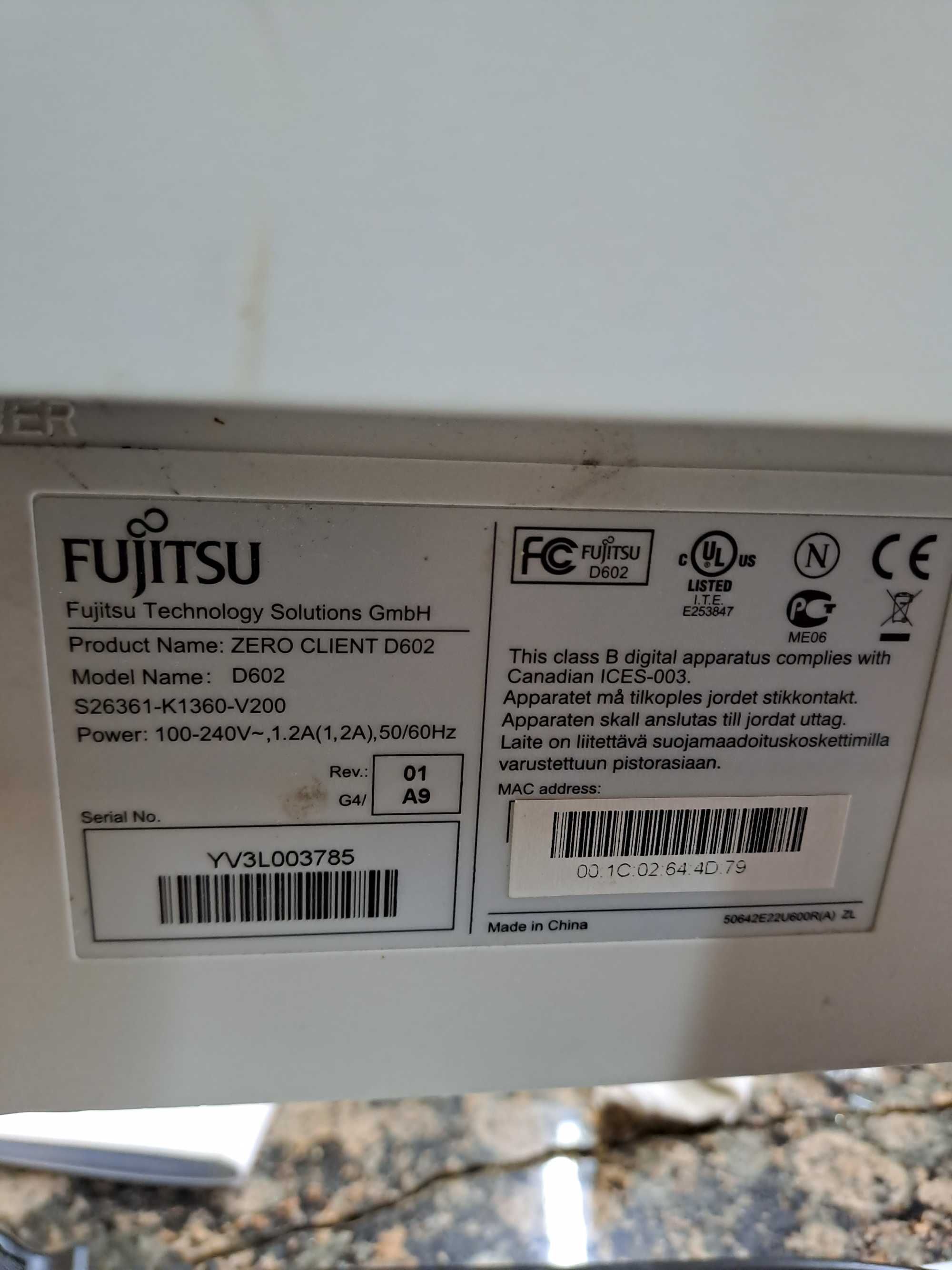 монитор FUJITSU компютър ZERO CLIENT D602