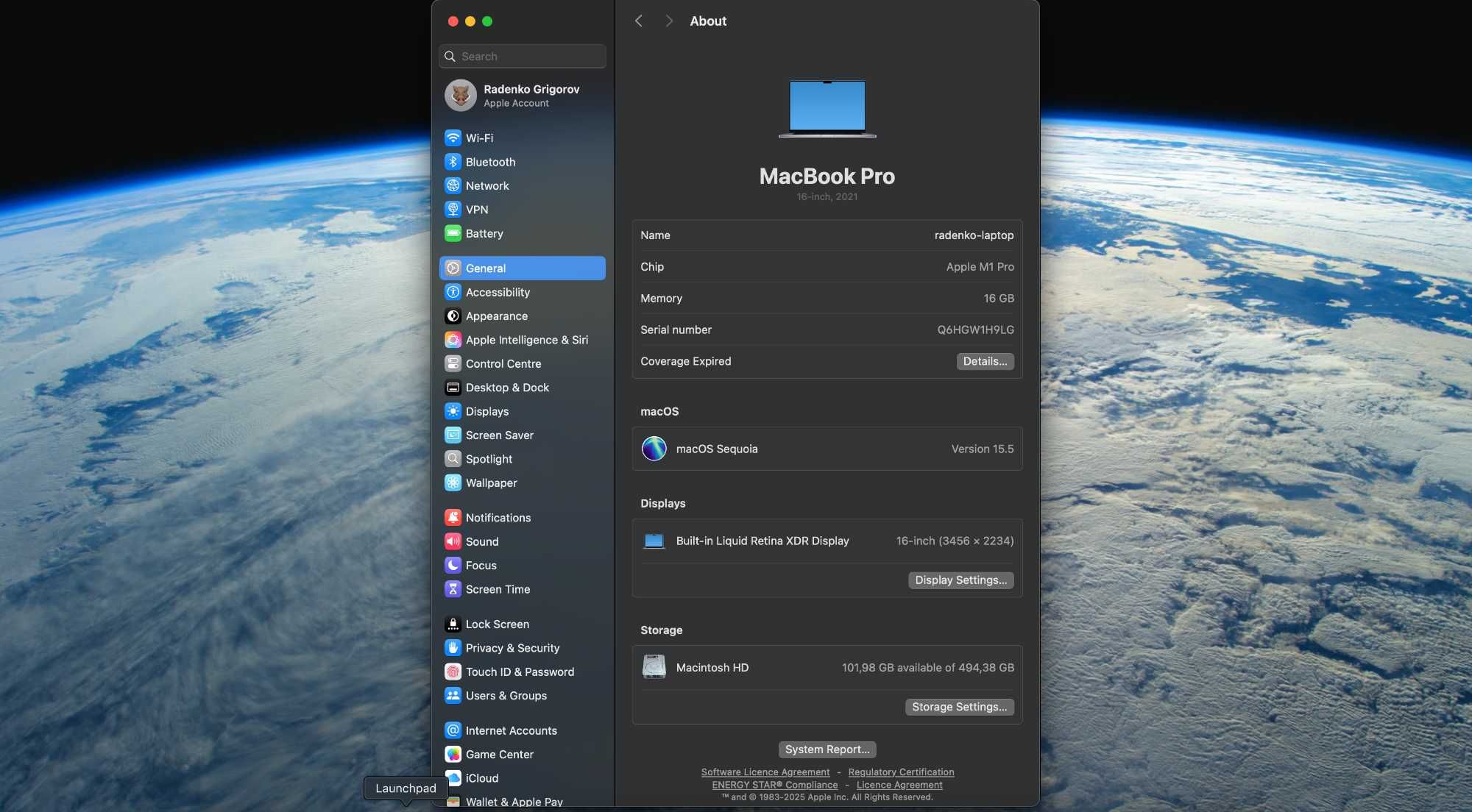 Продавам MacBook Pro 16" M1 – 16GB RAM, 512GB SSD
