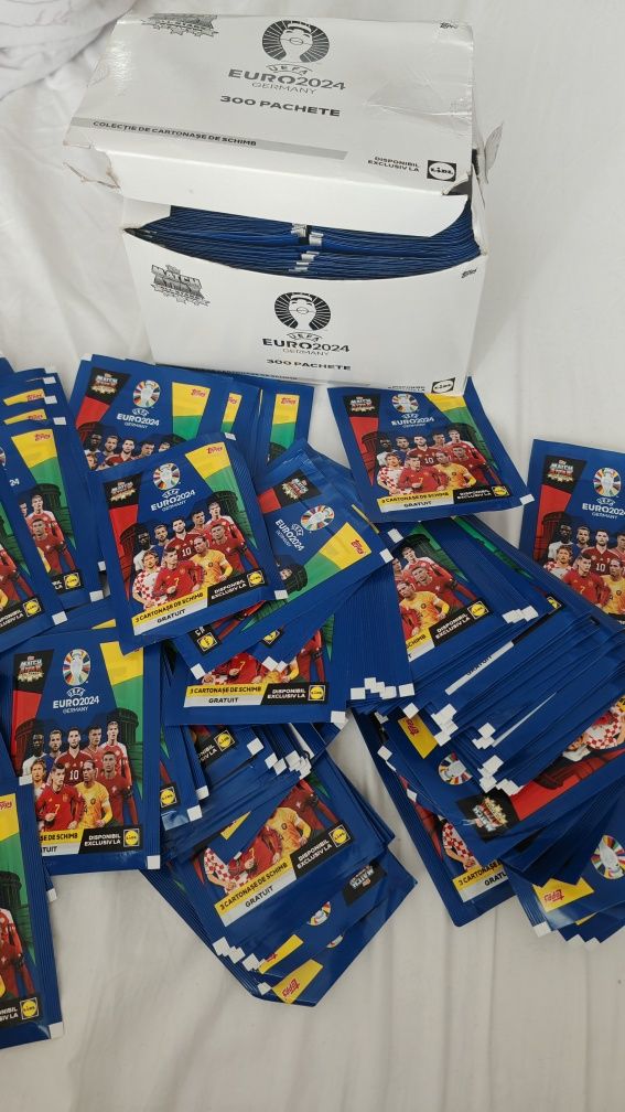 100 Pachete cartonase Euro 2024 Lidl topps