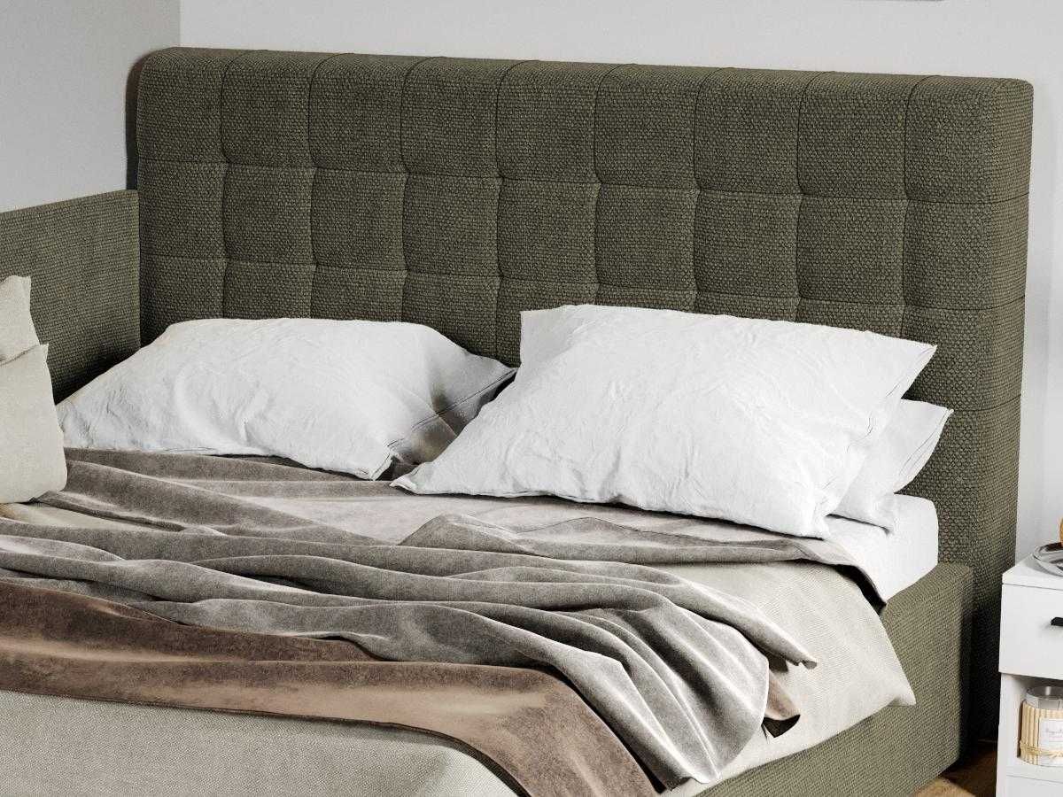 Pat Tapitat colt pt. saltea de 190 Rivo Verde inchis rabatabil + lada