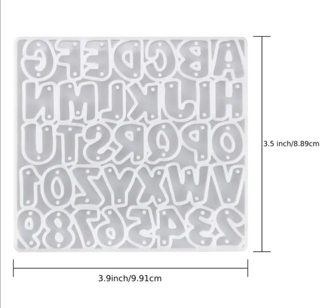 Matrita silicon litere pentru crearea de brelocuri, cercei, medalioane