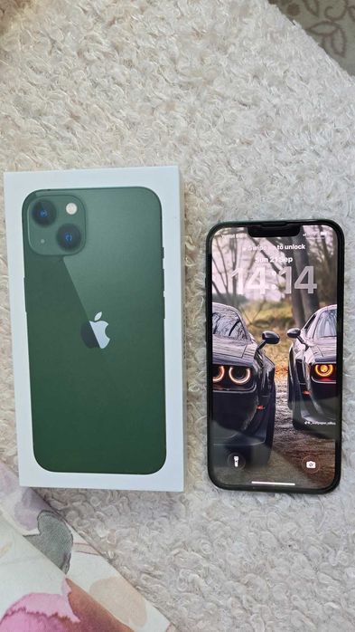 iPhone 13 Green 128 GB – пълен комплект, с остатъчна ГАРАНЦИЯ