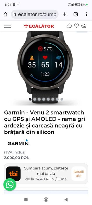 Ceas Garmin Smart venu 2