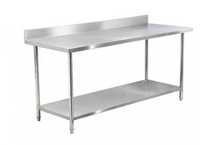 Masa de inox 1800x600x85 cu polita si rebord