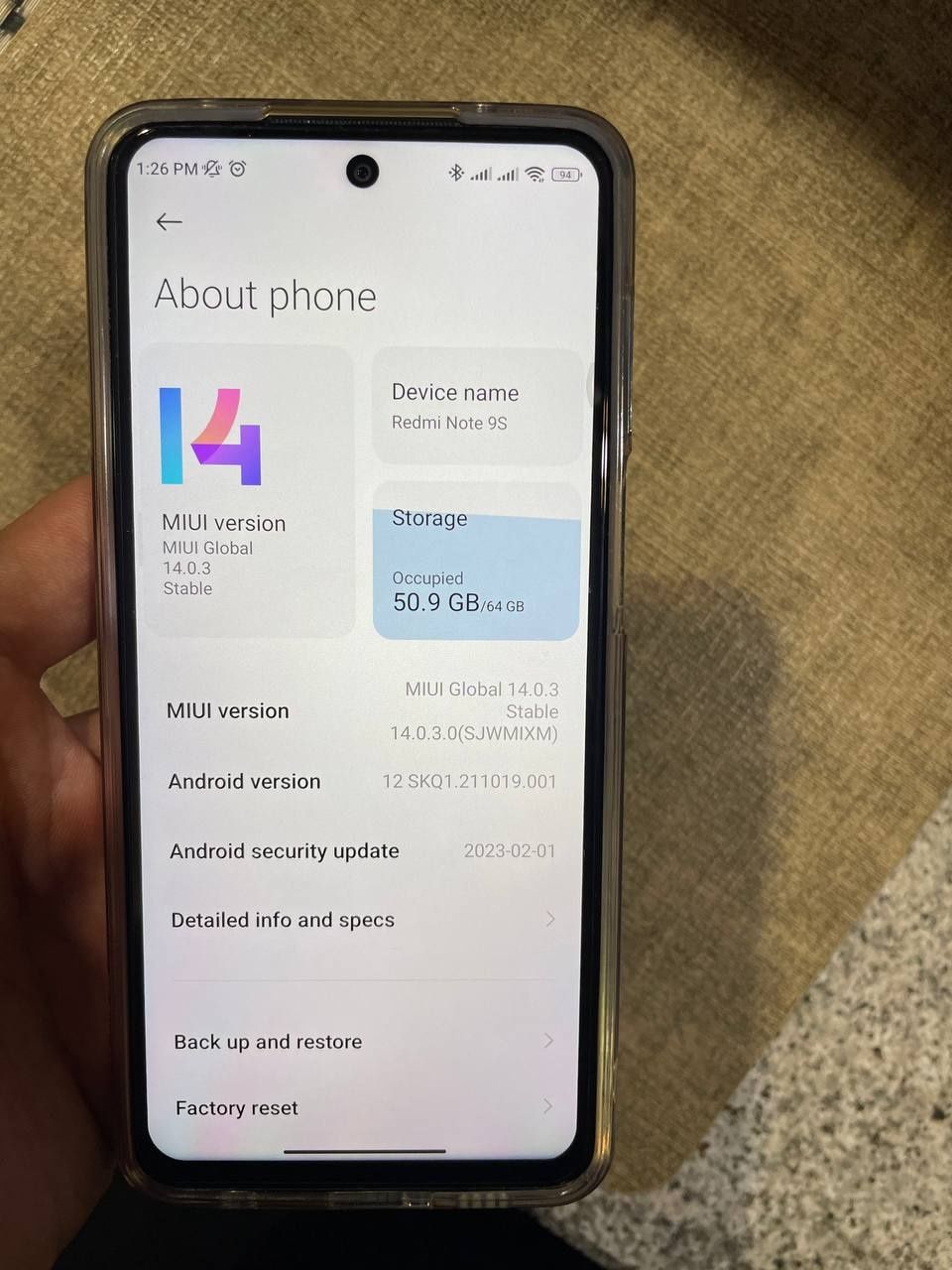 Redmi note 9s 64/4