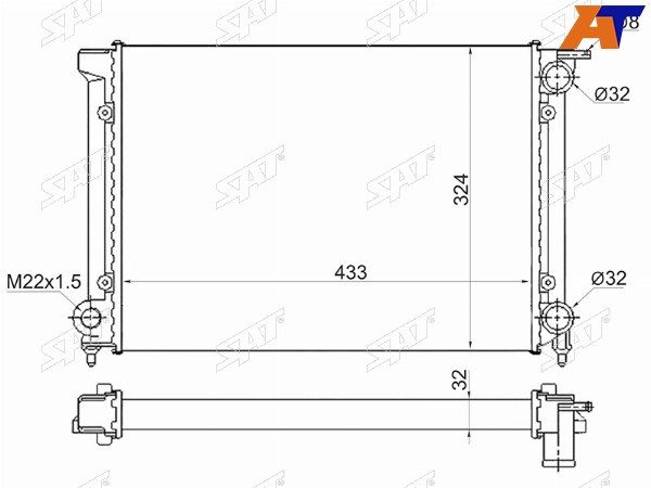 Радиатор Volkswagen Golf