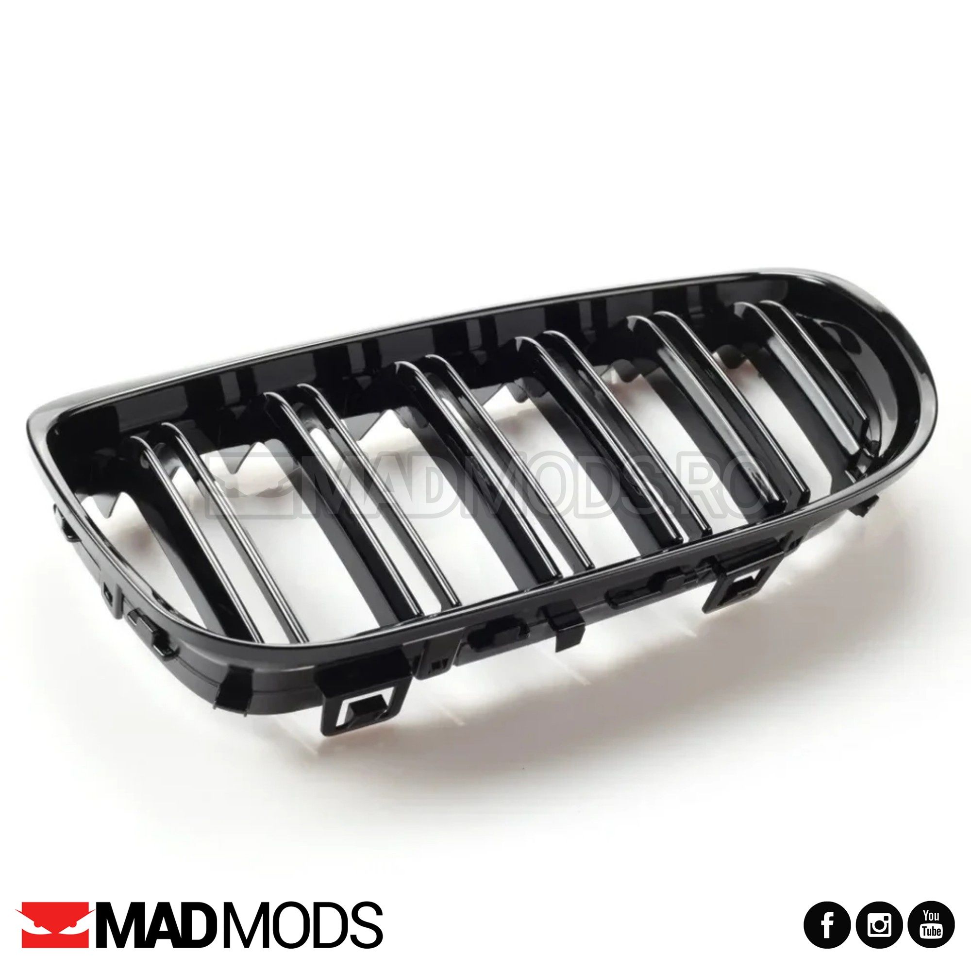 Set grile duble M BMW Seria 3 E90 / E91 LCI FL Facelift, Negru lucios