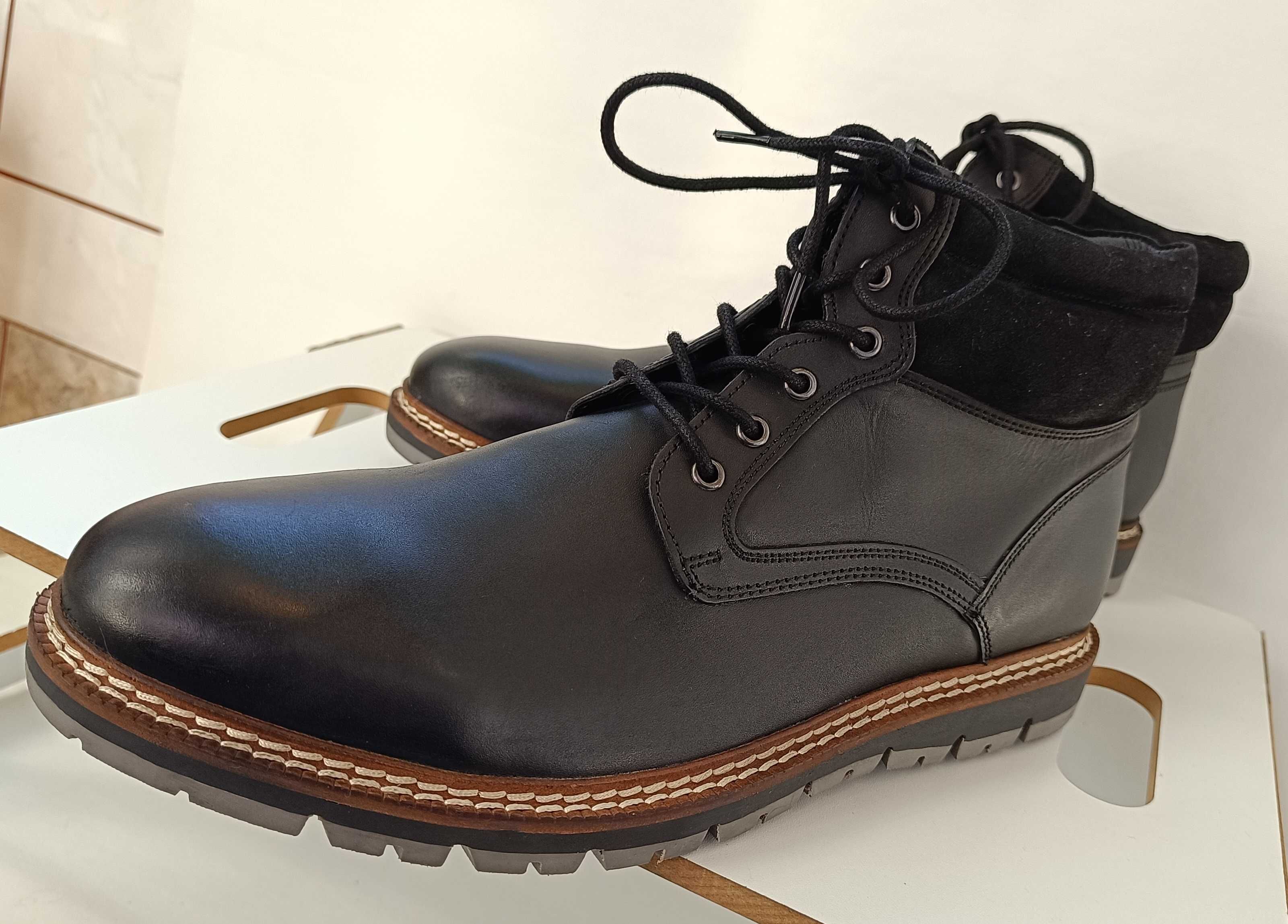 Ghete lace up 45 plain toe DEVRED 1902 NOI piele naturala moale