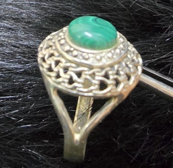 Inel argint 925 cu malachit