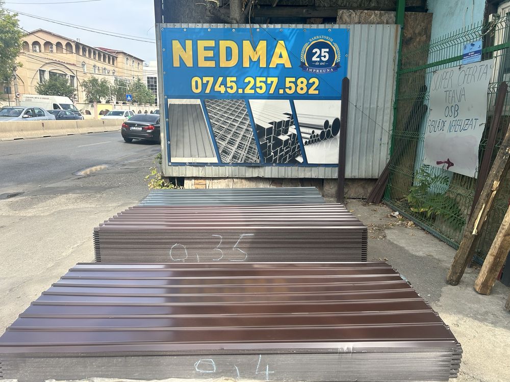 Tabla zincata si vopsita; dreapta; cutata.