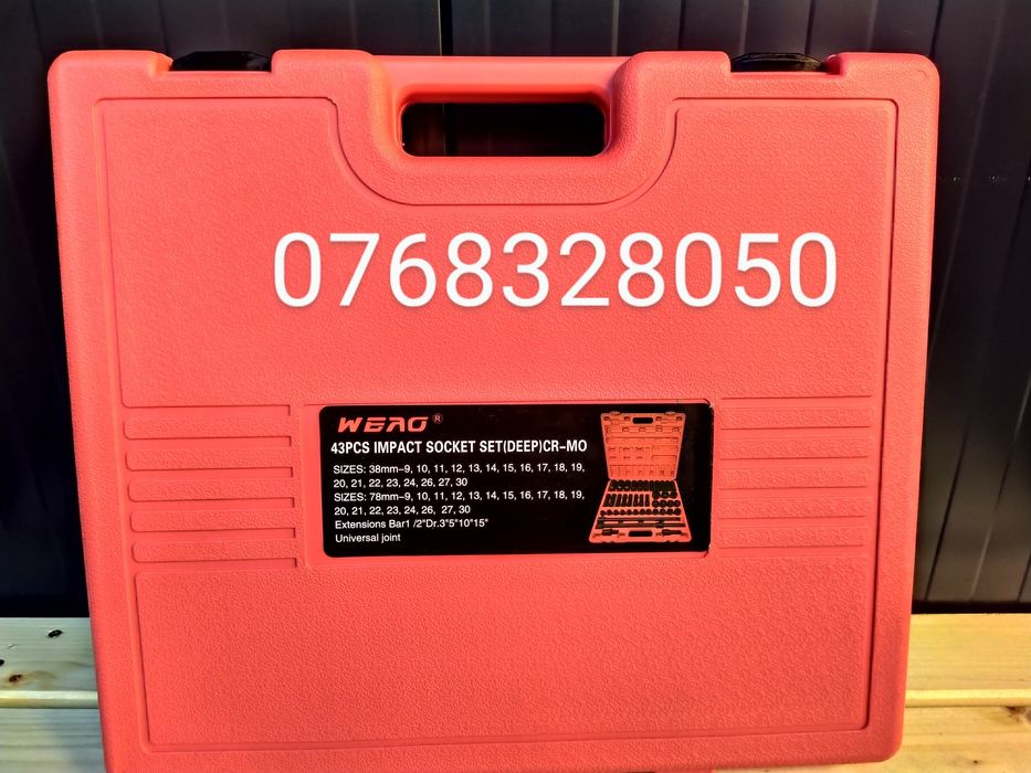 Trusa chei tubulare de impact 43 piese, 38mm, 78mm, 9-30mm, 1/2