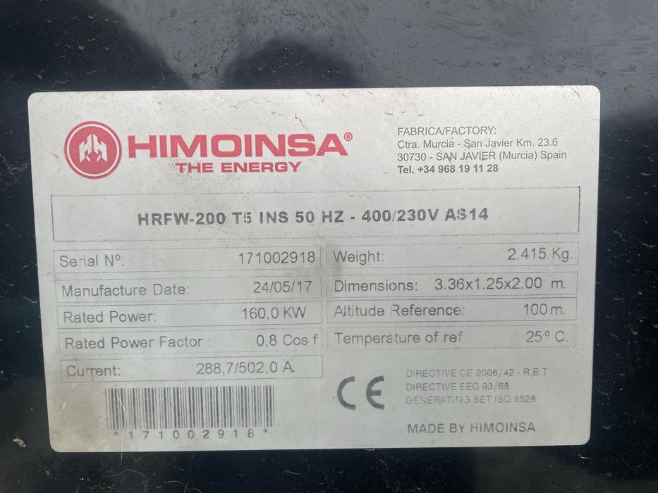 Generator Himoinsa HRFW-200 T5