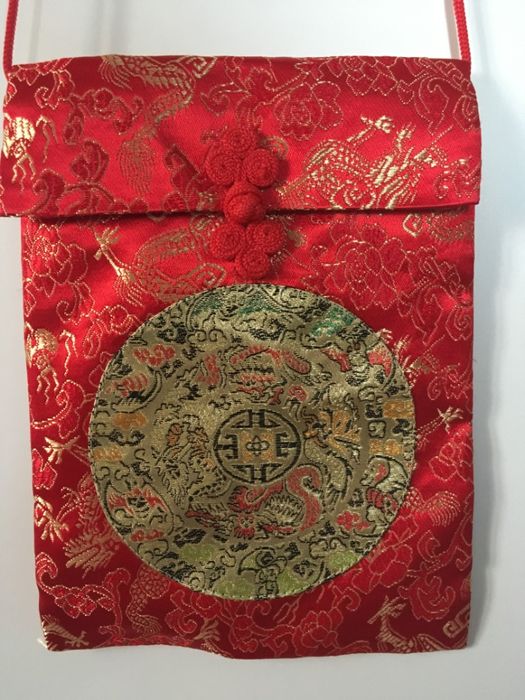 китайска декорация за стена панер бамбук с възли на късмета
