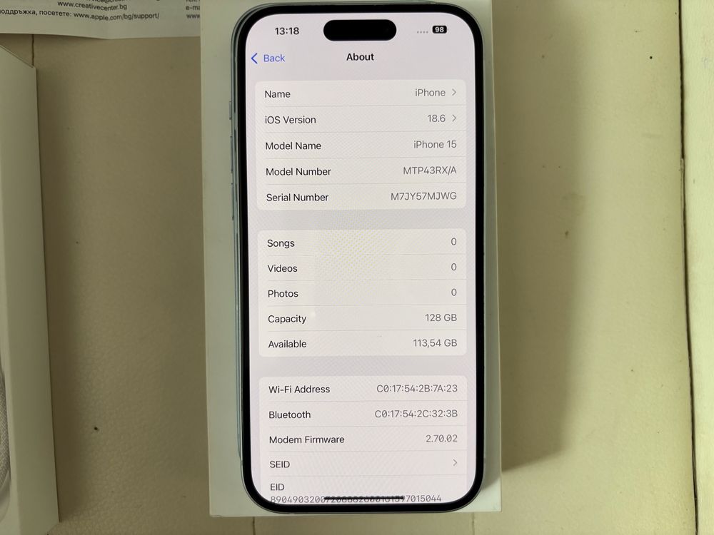 IPhone 15 128гб Blue