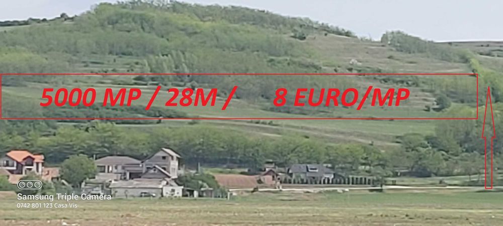 PLATA IN 12 LUNI . Teren in Ciugud 8 euro/mp cu panorama Alba Iulia