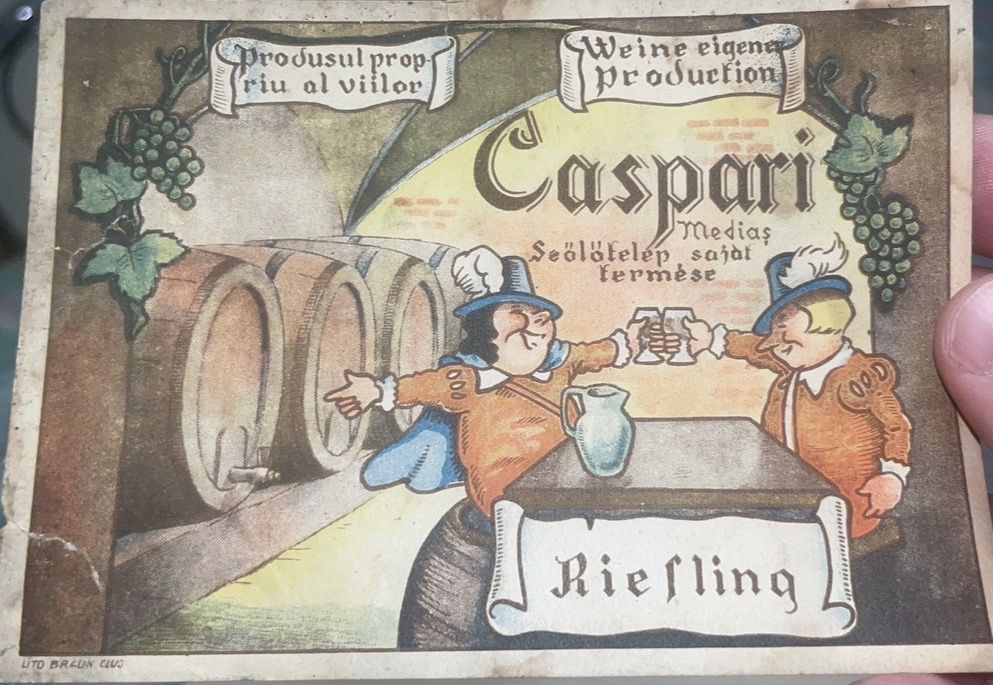 Eticheta de vin Caspari Mediaș - raritate
