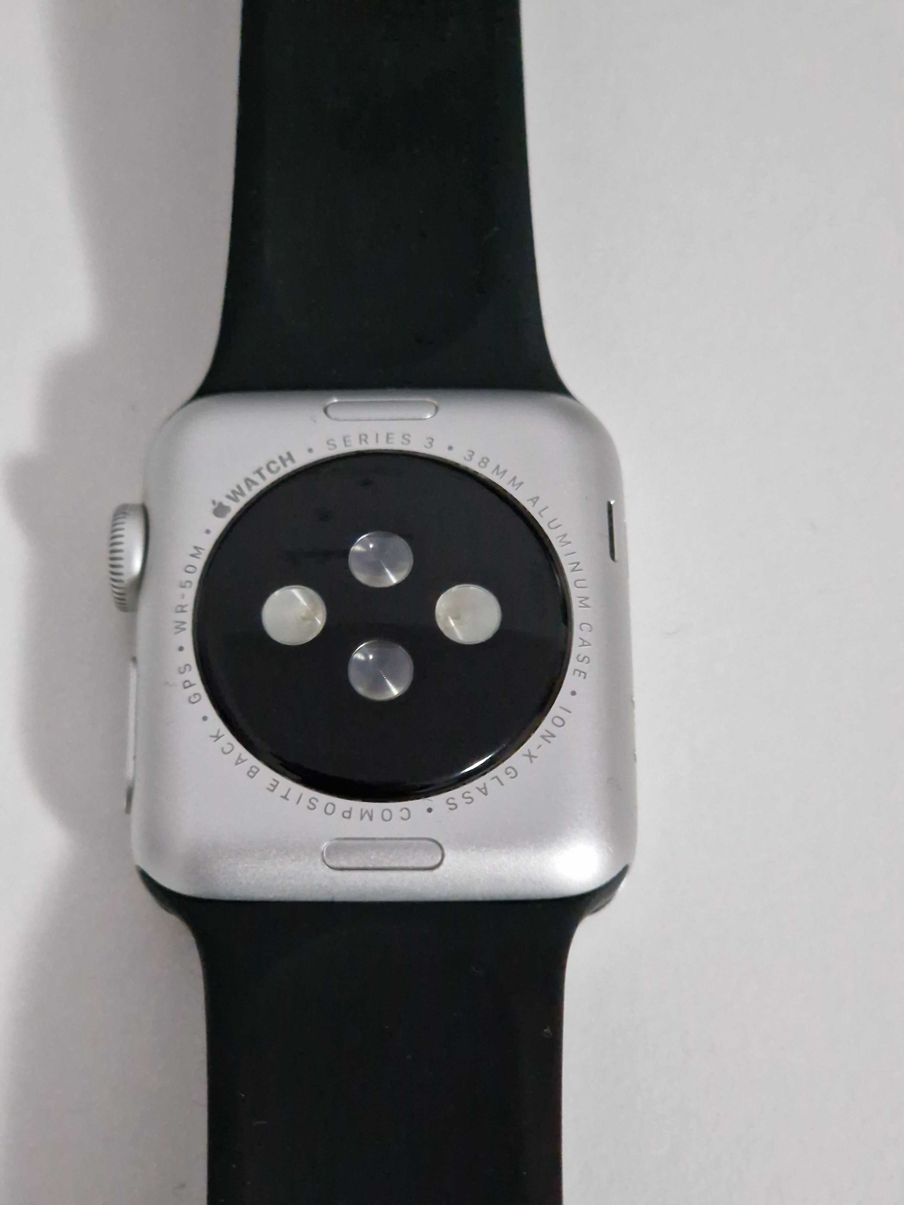 Apple Watch 3, GPS, Carcasa Silver Aluminium 38mm, White Sport Band