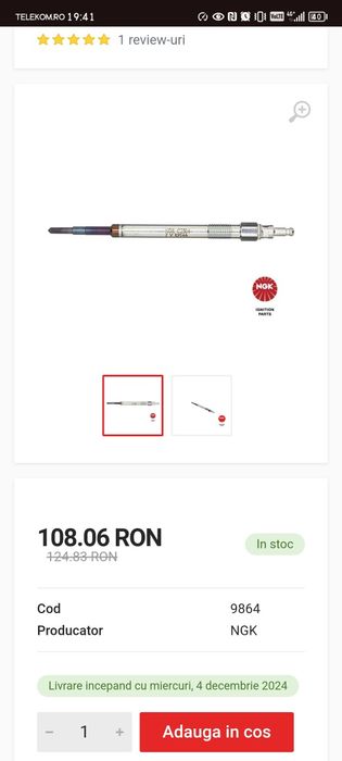 Bujii set complet 4x NGK  perfect funcționale originale