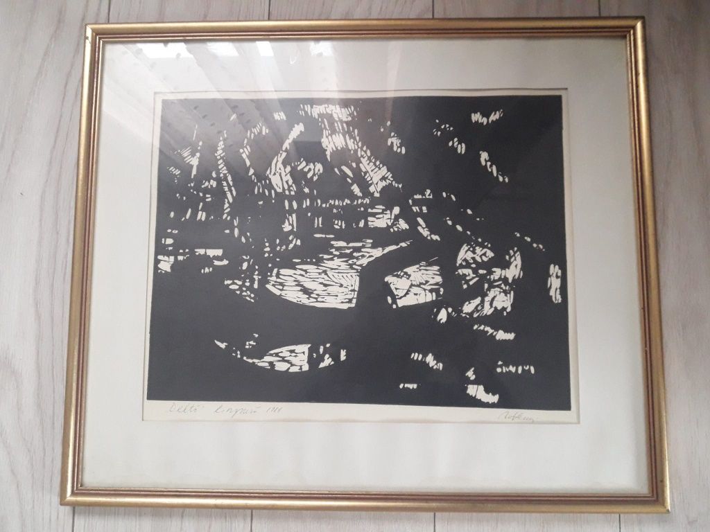 Vând tablouri semnat Catrinu, litografie/creion și tablouri pictate pe